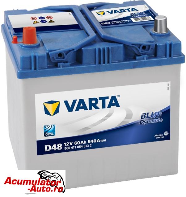 Acumulator auto VARTA Blue Dynamic 60AH Asia Borna inversa