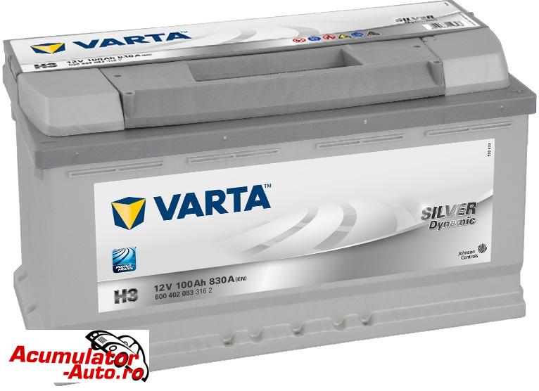 Treatment tomorrow auxiliary Baterie auto VARTA Silver Dynamic 100Ah